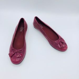 Elites by Walking Cradles Velvet Red Shimmer Flats